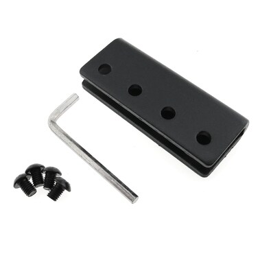 HJGarden Bi Parting Sliding Barn Door Hardware Connector for 1 9/16 Inch Flat Track, Sliding Barn Door Hardware Rail Adaptor Flat Track Connector, Black