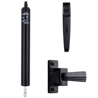 Wright Products Pneumatic Closer and Push Button Latch Combo Kit, No Lock-Out Feature, with Adjustable Closing Speed, Black
