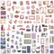 OIIKI 200PCS Vintage Cute Washi Stickers, Scrapbooking Flower Butterfly Plants Ladies Stickers Adhesive Removable Colorful Decorative Decals, DIY Art Crafts Supplies for Dairy, Journals, Planners
