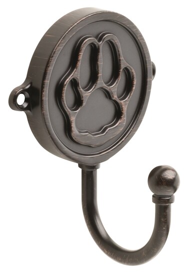 Franklin Brass Paw Print (1-Pack) Single Wall Hooks 1-Prong Venetian Bronze Dog Themed Hooks for Hanging Leash, Dog Harness, Wall Mount Hanger, Organization Decorative Wall Hooks FBPAWHK-VBR-C