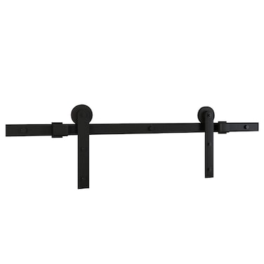 National Hardware N700-001 Builder Interior Sliding Barn Door Kit, Two-Piece, 72-Inches, Matte Black