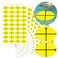3/4" x1/2" Machine Embroidery Design Placement Reusable Oval Shape Target Yellow Embroidery Target Labels 360 Pcs