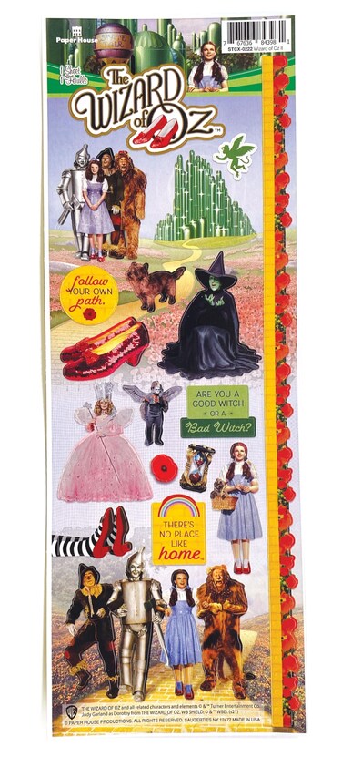 Paper House Productions The Wizard of Oz Cardstock Sticker Sheet for Crafts, Scrapbooking &amp; Collecting