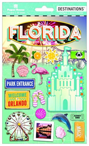 Paper House Productions Travel Florida Magic 2D Stickers, 3-Pack
