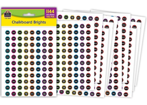 Teacher Created Resources Chalkboard Brights Mini Stickers Value-Pak (5841)