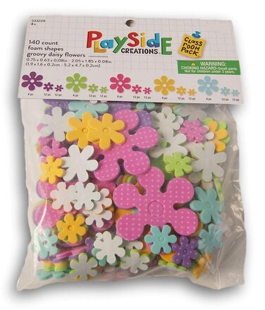 Decorative Foam Stickers for Crafting, Scrapbooking and More - Groovy Daisy Flowers - 140 Piece