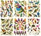 POULTRY001-6 Sheets Bird and Duck Self-Adhesive Glitter Metallic Foil Reflective Decorative Scrapbook for Kids - Size 4 X 5.25 Inch./Sheet.