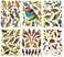 POULTRY001-6 Sheets Bird and Duck Self-Adhesive Glitter Metallic Foil Reflective Decorative Scrapbook for Kids - Size 4 X 5.25 Inch./Sheet.