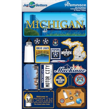 Reminisce Jet Setters 2 3-Dimensional Sticker, Michigan