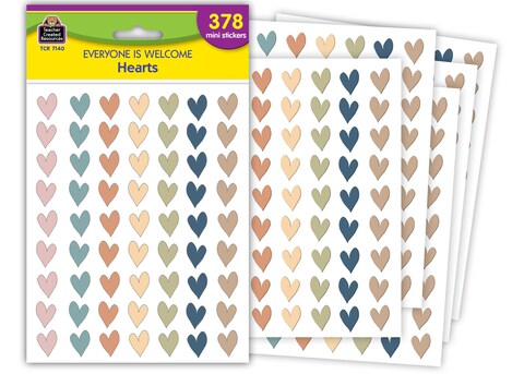 Teacher Created Resources Everyone is Welcome Hearts Mini Stickers (TCR7140)