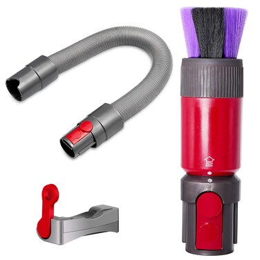 ACCTDLF Dusting Brush + Flexible Extension Hose Compatible with Dyson V15 V7 V8 V11 V10 Vacuum Cleaner,Bristle Dust,Removal Scratch-free Dusting Brush,Replacement for V8 Cordless Vacuum Parts