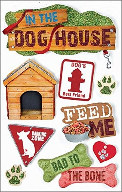 Paper House Productions STDM-0018E 3D Cardstock Stickers, Dog