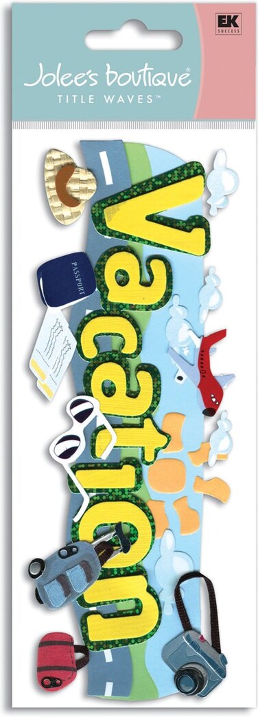 Jolees Boutique Title Wave Dimensional Stickers, Vacation