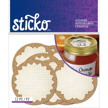 Sticko E5272058 Label Burlap Mason Jar Labels Stickers