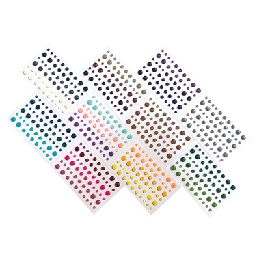 Daybreak Craft (Pack of 10) 60pcs/Sheet Round Assorted Size self Adhesive Glitter Enamel dots