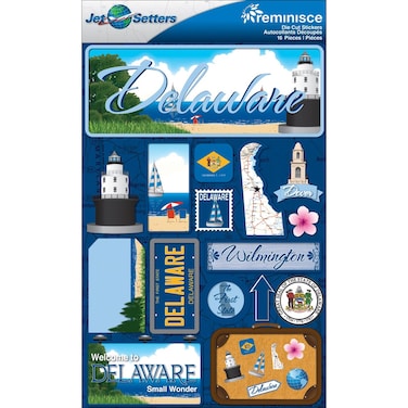 Reminisce Jet Setters 2 3-Dimensional Sticker, Delaware