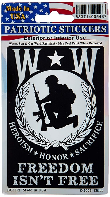 EagleEmblems DC0052 Sticker-Wounded Warrior ''Freedom Isn't Free''