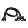 chenyang USB 3.0 Front Panel Header 19/20Pin 1 Male to 2 USB 3.0 Female Panel Port Extension Cable 0.5M with Panel Mount Screw