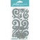 Jolees Boutique Flourish with Gems, Silver Puffy