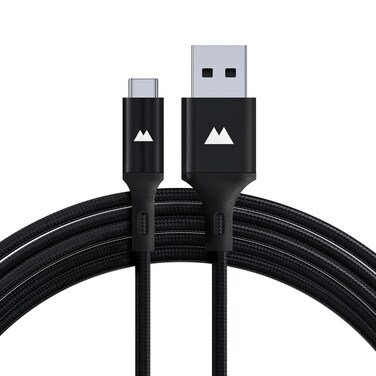 Mous - USB A to USB C Charging Cable - Nylon Braiding - 3m - Black