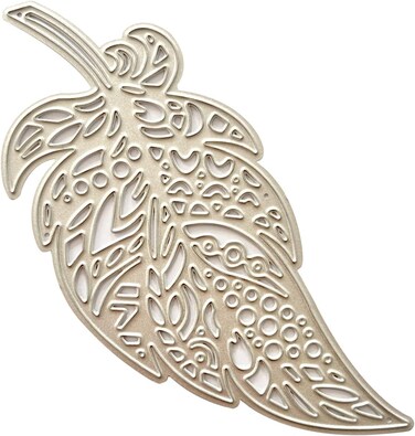 Large Leaf Die Cut for Card Making, Hollow-Out Metal Cutting Dies Congratulations Die Cuts Birthday Embossing Stencils Template for DIY Scrap-Booking Decor Wedding Birthday Blessing Card