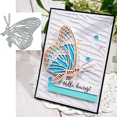 DDeehs Christmas Flying Butterfly Metal Die Cuts,Butterfly Flower Frame Square Cutting Dies Cut Stencils DIY Scrapbooking Decorative Embossing Paper Scrapbooking Card Making, silver
