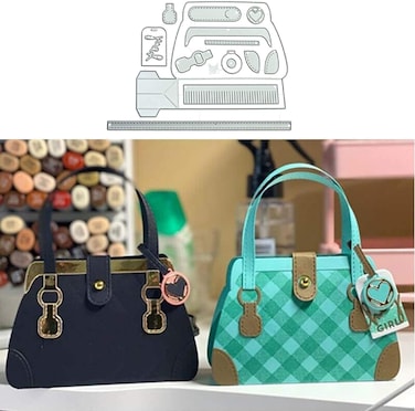 Silver Handbag Metal Cutting Dies, Women's Bag Embossing Stencil Mould Template for DIY Scrapbook Album Paper Cards Making Art Die-Cuts Card Making Accessories Die-Cutting and Embossing Scrapbooking