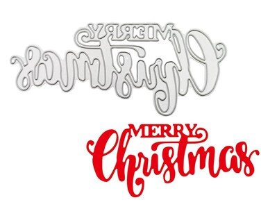 Merry Christmas Letters Metal Die Cuts, Merry Christmas Words Stencils DIY Crafts Cards Cutting Dies Cuts for DIY Embossing Card Making Photo Decorative Paper Dies Scrapbooking