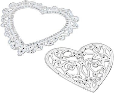 1Pc Heart Cutting Dies Metal Love Heart Die Cuts Embossing Stencils DIY Craft Template Mould for Card Making Scrapbooking Album Paper Card Decor, Scrapbooking Die-Cuts, Scrapbooking