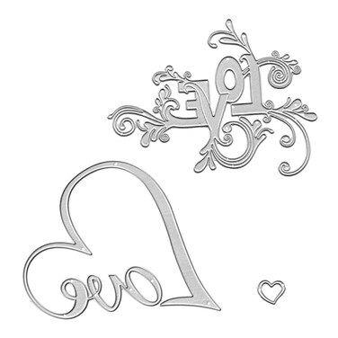 Metal Love Valentine's Cutting Dies Heart Shape Love Edge Embossing Stencil Die Cuts for Card Making Scrapbooking Paper Craft Album Stamps DIY D&Atilde;&copy;cor