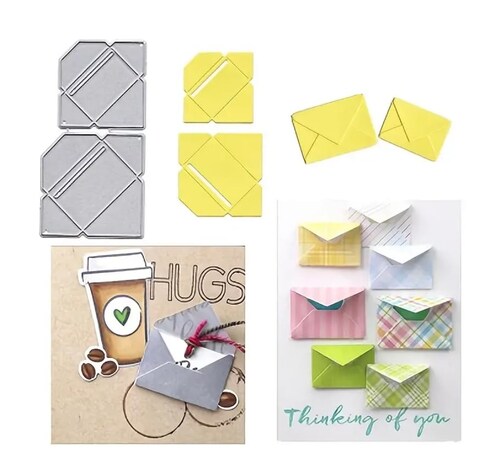 2Pcs/Set Envelopes Metal Die Cuts, Envelopes Metal Cutting Dies Cut Stencils Card Paper Craft DIY Template Metal Cutting Dies Album Embossing Paper Dies for Card Making Scrapbooking