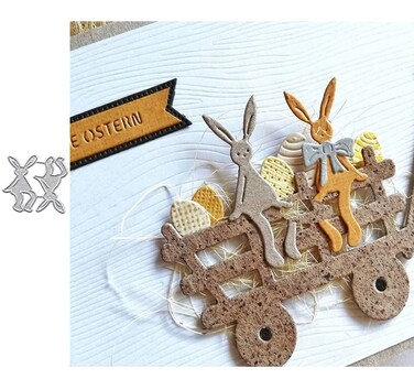 Bunny Metal Die Cuts, Sitting Bunny Cutting Dies Cut Stencils for DIY Scrapbooking Cards Decorative Embossing Paper Dies for Scrapbooking Card Making