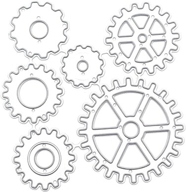Steampunk Die Cut for Card Making, Gear Metal Cutting Dies Congratulations Die Cuts Happy Birthday Embossing Stencils Template for DIY Scrap-Booking Decor Wedding Birthday Blessing Card