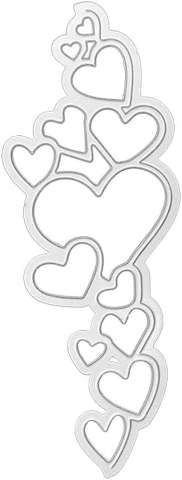 Silver Metal Cutting Dies 3D Love Heart Cutting Dies Craft Die Cut for DIY Scrapbooking Photo Festival Decoration Cutting Dies for Card Making UK Die-Cutting and Embossing