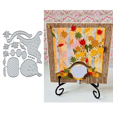 DDeehs Merry Christmas Maple Leaf Metal Die Cuts,Santa Hat Card Cutting Dies Cut Stencils DIY Scrapbooking Album Decorative Embossing Paper Dies Festival Card Making, 111x100mm/4.56''x3.93'