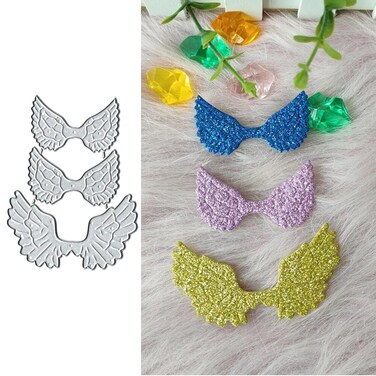 3pcs Angel Wings Metal Die Cuts Dies Stencil, Wings Frame Cutting Dies Cut Stencils DIY Scrapbooking Cards Photo Album Craft Decorative Embossing Paper Dies for Album Card Scrapbooking Making