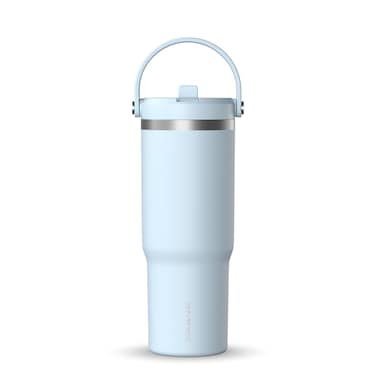 Hydrapeak Nomad 32 oz Tumbler with Handle and Straw Lid, Leakproof Tumbler, Tumbler Lid Straw, Double Insulated Tumblers, 32oz Double Insulated Cup Straw, Stainless Steel (Powder Blue)