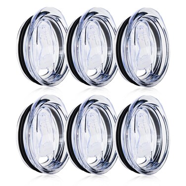 20 oz Skinny Tumbler Replacement Lids 6 Pack, Plastic Splash Resistant Lids Covers Spill Proof&iuml;&frac14;&OElig;2.75in Cup Mouth Compatible with Yeti Rambler and More Tumbler Cups