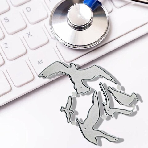 Silver Seagull Bird Die Cuts for Card Making,Craft Template Frame,Paper Cards Cutting Dies Cut,Stencils for DIY Embossing Card Making Book Tag Decorative Dies Scrapbooking Die-Cuts Embossing Stamping