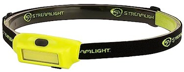Streamlight 61700 Bandit 180-Lumen Rechargeable LED Headlamp with USB Cord, Hat Clip &amp; Elastic Headstrap, White LED, Yellow