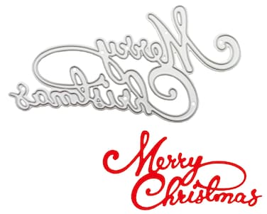 Christmas Cutting Dies Merry Christmas Metal Die Cuts Template Xmas Letter Embossing Stencils for Scrapbooking Card Making DIY Craft Supplies