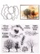 Autumn Trees Nuts Clear Stamps and Dies for Card Making, Fallen Leaves with Sentiments DIY Scrapbooking Arts Crafts Stamping with Metal Cutting Dies,Silicone Stamps for Gifts Notebook Album Cards
