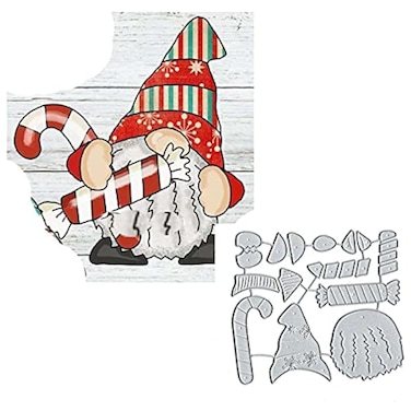 DDeehs Merry Christams Snata Metal Die Cuts,Candy Umbrella Snata Card Cutting Dies Cut Stencils DIY Scrapbooking Album Decorative Embossing Paper Dies Festival Card Making 106x98mm/4.13inchx3.85inch