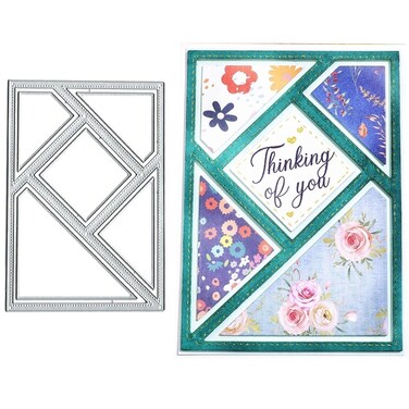 Rectangle Triangle Frame Metal Die Cuts, Rectangle Frame Metal Cutting Dies Cut Stencils Card Paper Craft DIY Template Metal Cutting Dies Album Embossing Paper Dies for Card Making Scrapbooking