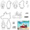 ALIBBON Summer Gnomes Stamps and Dies for Card Making, Driving Gnomes Swim Gnomes Transparent Silicone Rubber Stamps Seals with Metal Cutting Dies for Photo Album Decorations and DIY Scrapbooking