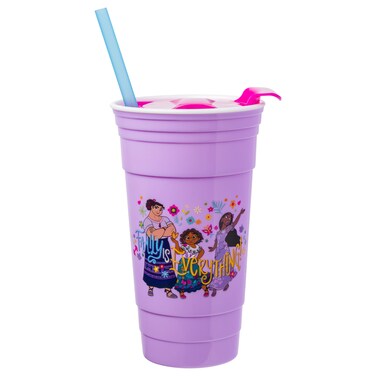 Silver Buffalo Disney Encanto Family is Everything 32oz Plastic Tumbler with Lid and Straw