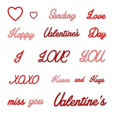 Metal Valentines's Day Love Words Cutting Dies Words Letter Embossing Stencil Die Cuts for Card Making Scrapbooking Paper Craft Album Stamps DIY Valentines's D&Atilde;&copy;cor