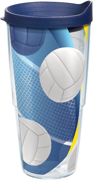 Tervis Serving It Up Volleyball Made in USA Double Walled Insulated Tumbler Travel Cup Keeps Drinks Cold &amp; Hot, 24oz, Classic