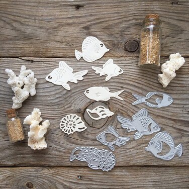 Fish Metal Cutting Dies for Card Making and Photo Album Decorations Fish Dies Stencils Embossing Template for DIY Scrapbooking Craft