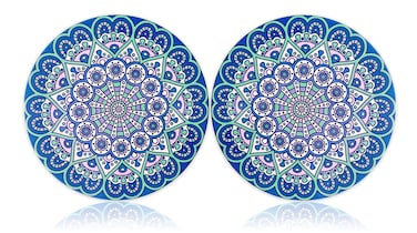 Ceramic Trivet for Hot Pots and Pans, Large Heat Resistant Mats with Cork Base, Trivets for Hot Dishes, Extra Thick, Round 7.9 Inch, Set of 2